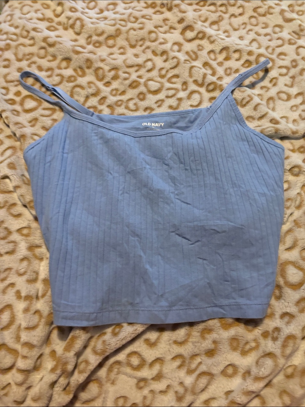 Old Navy Light Blue Ribbed Cropped Cami Top - Women's